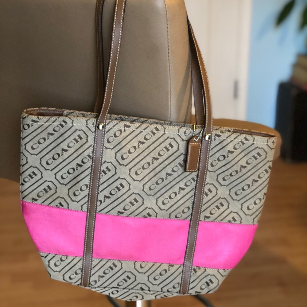 Coach Signature Print Shoulder Bag